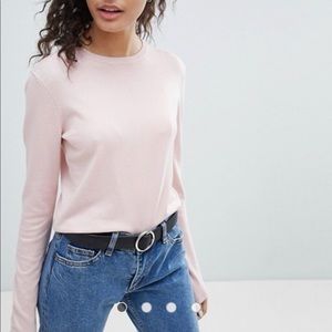 Bershka soft pink crop sweater